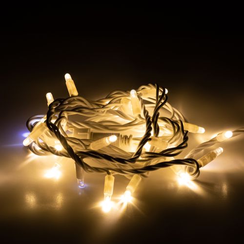 Гирлянда светодиодная "Нить" 3м 30LED тепл. бел. IP65 новогодняя провод бел. каучук (без шнура питания) ERAPS-WK3 Эра Б0056014