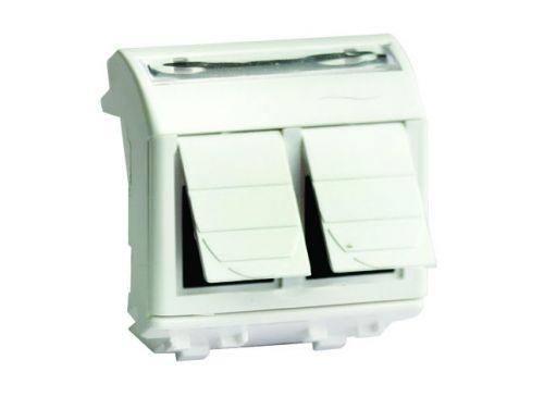Розетка компьютерная СП 2мод. Brava RJ45 кат.5E сл. кость DKC 75643S