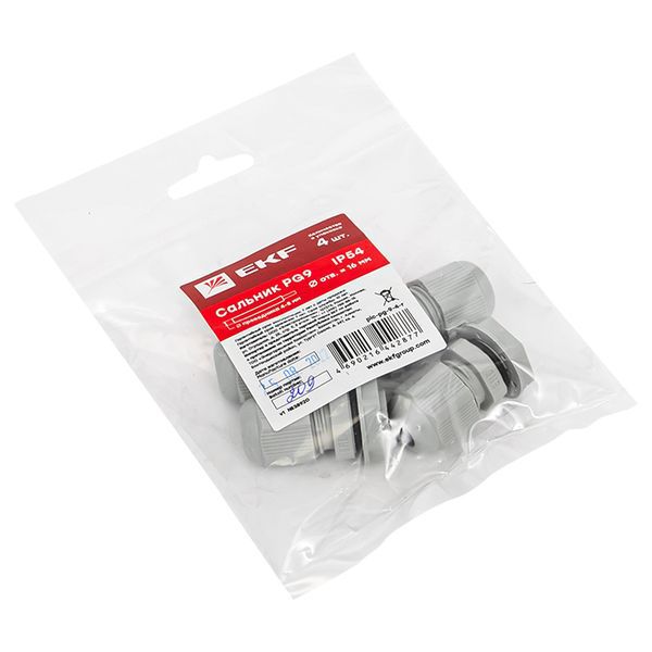Сальник PG9 d4-8мм (d отверст. 16мм) IP54 (уп.4шт) PROxima EKF plc-pg-9-4-r