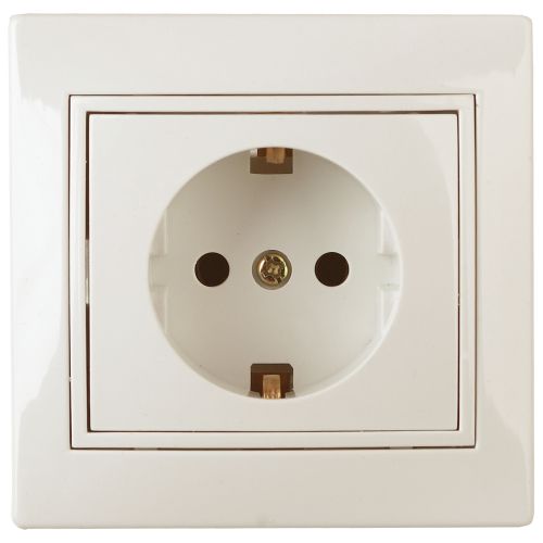 Розетка 1-м СП Plano 1-202-02 16А IP20 250В 2P+E Schuko сл. кость Intro Б0053876