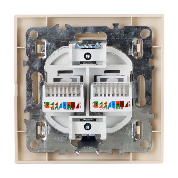Розетка компьютерная 2-м СП Минск RJ45 беж. EKF ERK02-035-20