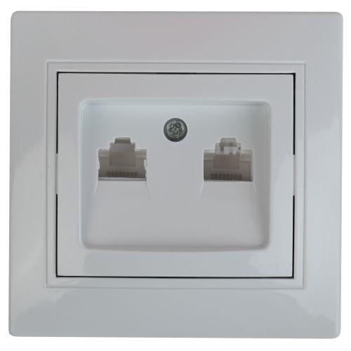 Розетка компьютерная 2-м СП Plano 1-304-05 RJ45 антрацит Intro Б0044576