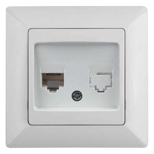 Розетка компьютерная 1-м СП Solo 4-303-01 RJ45 бел. Intro Б0043382