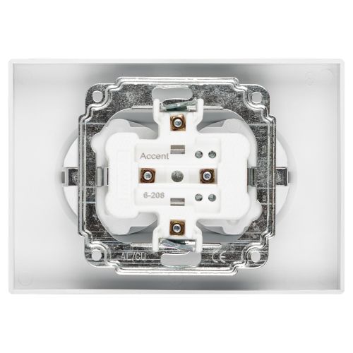 Розетка 2-м СП Accent 6-208-01 16А IP20 250В 2P+E Schuko со шторками AL/CU бел. Intro Б0063528