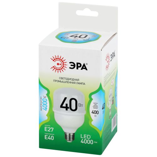 Лампа светодиодная GREEN LINE POWER T80-40W-840-E27/E40 GL 40Вт колокол 4000К яркий свет бел. E27/E40 Эра Б0067027