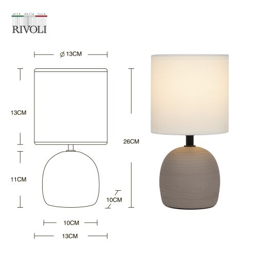 Лампа настольная Sheron 7044-503 1хЕ14 40Вт керамика корич. с абажуром Rivoli Б0053460