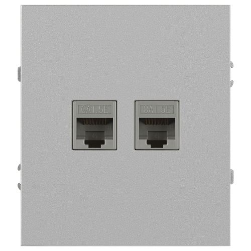 Розетка информационная 2-м СП Arktik RJ45 16А IP20 250В алюм. 16-3108-03 Эра Б0070486