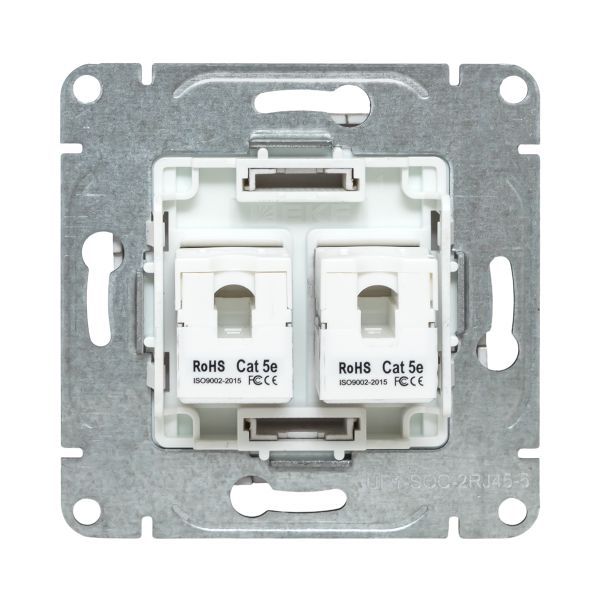 Розетка компьютерная 2-м СП Эпика RJ45 кат.5 механизм шампань EKF UP1-SOC-2RJ45-5