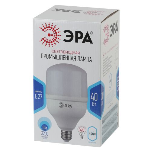 Лампа светодиодная высокомощная STD LED POWER T120-40W-4000-E27 40Вт T120 колокол 4000К нейтр. бел. E27 3200лм Эра Б0027005