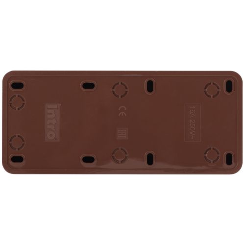 Розетка 3-м ОП Quadro 2-205-10 16А IP20 250В 3х2P венге Intro Б0053815