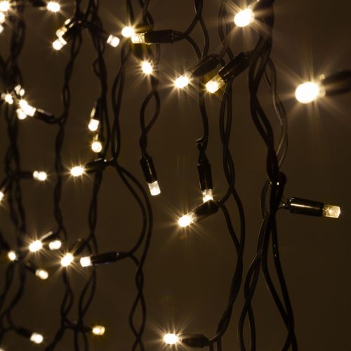Гирлянда светодиодная "Нить" 10м 100LED тепл. бел. IP65 220В бел. мерцание провод черн. каучук (без шнура питания) ERAPS-NK10 Эра Б0051888