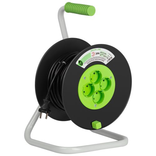 Удлинитель на пластик. катушке 4х20м без заземл. 16А IP20 GREEN LINE KAT-2x1.5-20m ПВС 2х1.5 Эра Б0065106