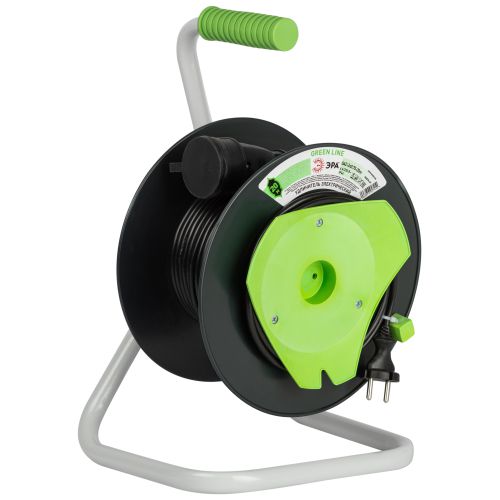 Удлинитель на пластик. катушке 1х20м без заземл. 6А IP44 GREEN LINE GAZ-2x0.75-20m ПВС 2х0.75 Эра Б0065142