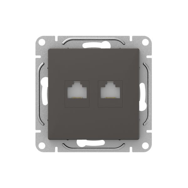 Розетка RJ45 (2шт) (кат.6) мокко. Эпика EKF UP1-SOM-2RJ45-6
