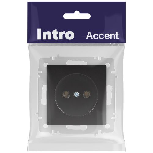 Розетка 1-м СП Accent 6-201-05 16А IP20 250В 2P антрацит Intro Б0063665