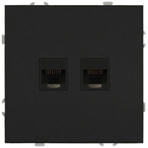 Розетка информационная 2-м СП Galaxy RJ45 16А IP20 250В антрацит 15-3108-05 Эра Б0070764