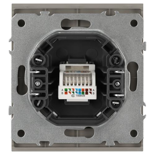 Розетка информационная 1-м СП Arktik RJ45 16А IP20 250В титан 16-3107-07 Эра Б0070480
