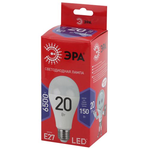 Лампа светодиодная RED LINE LED A65-20W-865-E27 R 20Вт A65 груша 6500К холод. бел. E27 Эра Б0045326
