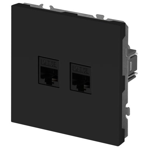 Розетка информационная 2-м СП Galaxy RJ45 16А IP20 250В антрацит 15-3108-05 Эра Б0070764