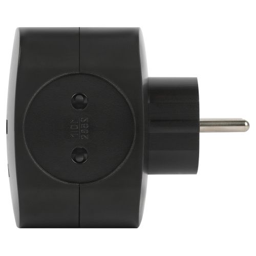 Разветвитель электрический SP-4-USB-B на 4 розетки 220В+ 2xUSB 2400мА без заземл 10А черн. Эра Б0049536