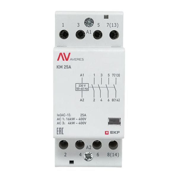 Контактор модульный КМ 25А 4NO 230В AC (2 мод.) AVERES EKF km-av-2-25-40-230V