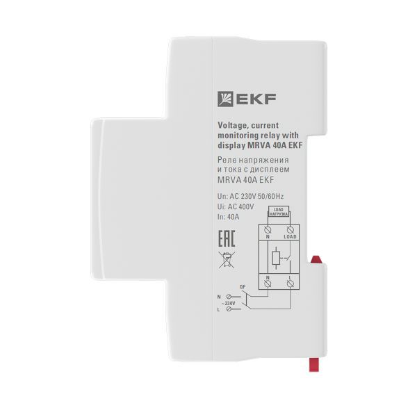 Реле напряжения и тока с дисплеем MRVA 40А PROxima EKF MRVA-40A