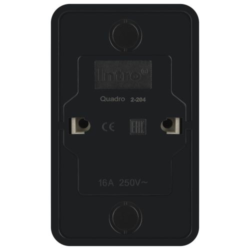 Розетка 2-м ОП Quadro 2-204-05 16А IP20 2х2P+E Schuko 250В с заземл. антрацит Intro Б0069696