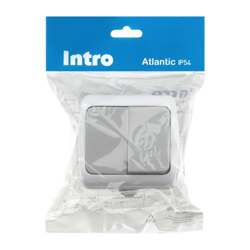 Выключатель 2-кл. ОП 10А 250В IP54 сер. Atlantic 5-104-03 Intro Б0050943