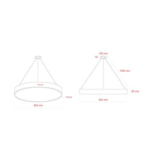 Светильник светодиодный Geometria Ring SPO-132-W-40K-088 IP40 6000лм 4000К 88Вт 800х80 подвесной драйвер внутри бел. Проектный Эра Б0058902