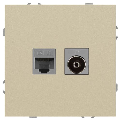 Розетка комбинированная СП Galaxy RJ45 + TV 16А IP20 250В шампань 15-3110-04 Эра Б0070782