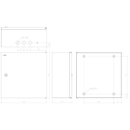 Корпус навесной ЩМПг-05 400х400х175 IP54 метал. SHMPg-05_IP54_SIMPLE SIMPLE Эра Б0047694