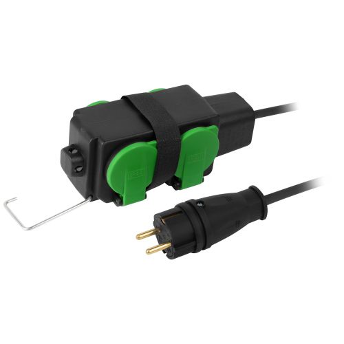 Удлинитель силовой GREEN LINE UDL-KG-3х2.5m-10m-IP44 с крышками с заземл. 4 розетки 10м КГ 3х2.5мм2 IP44 Эра Б0072580