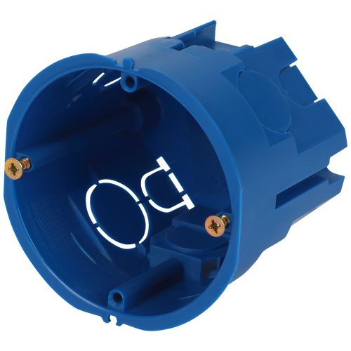 Коробка установочная KUT-68-60-blue 68х60мм для твердых стен саморезы IP20 син. Эра Б0071909