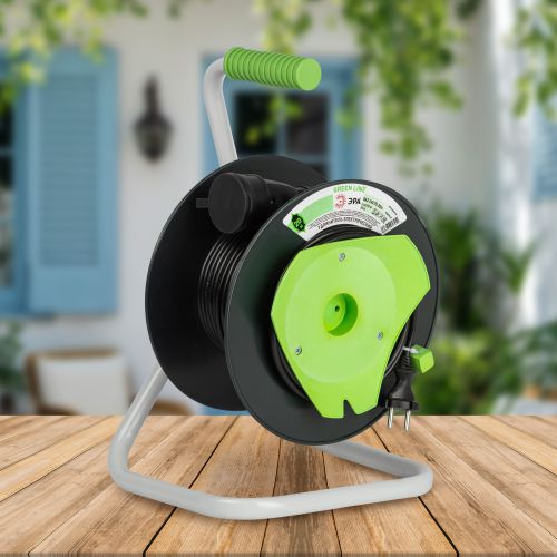 Удлинитель на пластик. катушке 1х20м без заземл. 6А IP44 GREEN LINE GAZ-2x0.75-20m ПВС 2х0.75 Эра Б0065142