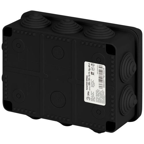 Коробка распаячная KORv-150-110-70-10gv-MP-B 150х110х70мм с гермовводами 10 входов прямой монтаж черн. IP55 Эра Б0073015