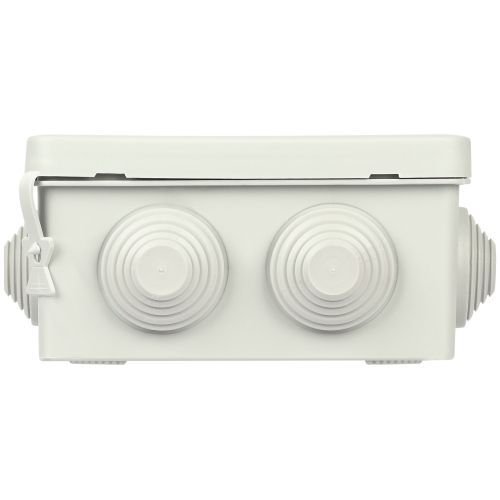 Коробка распаячная KOR-100-100-55-7gv-MP 100х100х55мм с гермовводами 7 входов прямой монтаж IP55 сер. Эра Б0069879