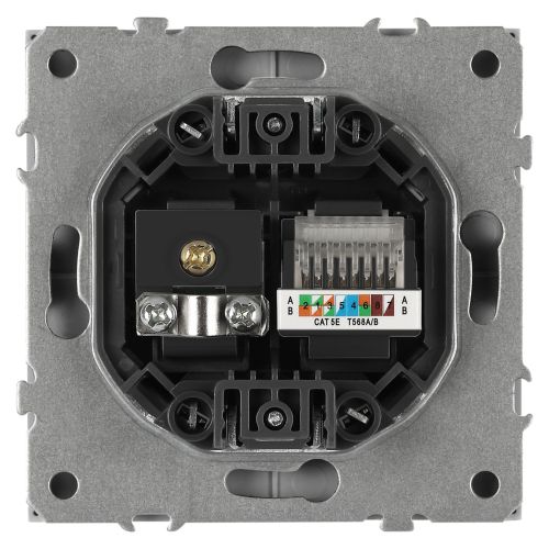 Розетка комбинированная СП Galaxy RJ45 + TV 16А IP20 250В графит 15-3110-06 Эра Б0070786