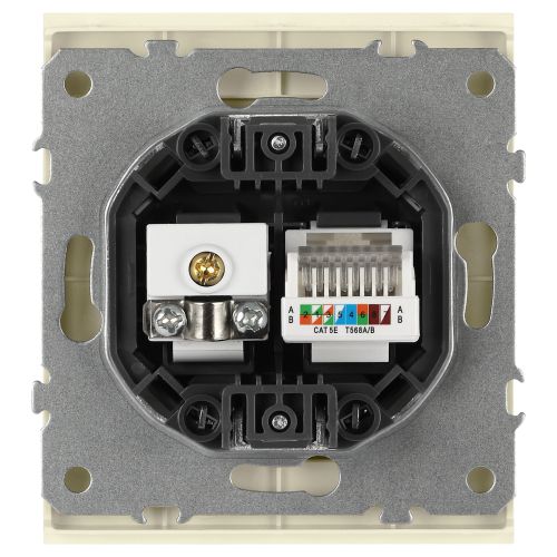 Розетка комбинированная СП Arktik RJ45 + TV 16А IP20 250В сл. кость 16-3110-02 Эра Б0070495