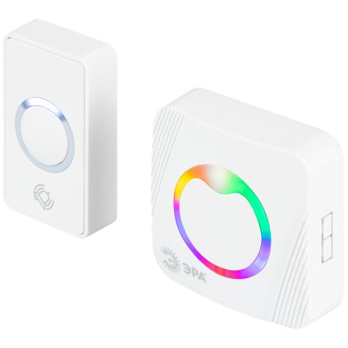Звонок дверной POLYCOLOR C100 беспроводной RGB подсветка 36 мелодий бел. AG-M017F15 (DC) White Era Эра Б0069995