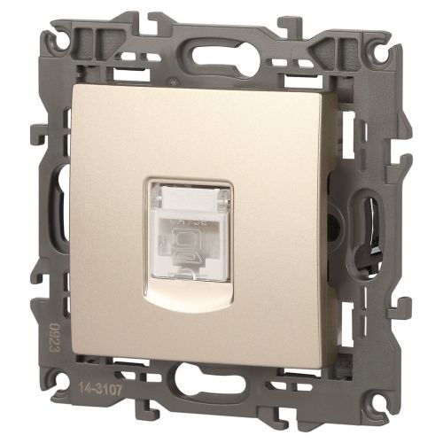 Розетка компьютерная 1-м Elegance 14-3107-04 RJ45 IP20 механизм шампань Эра Б0034305