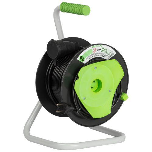Удлинитель на пластик. катушке 1х40м без заземл. 10А IP44 GREEN LINE GAZ-2x1-40m ПВС 2х1 Эра Б0065109