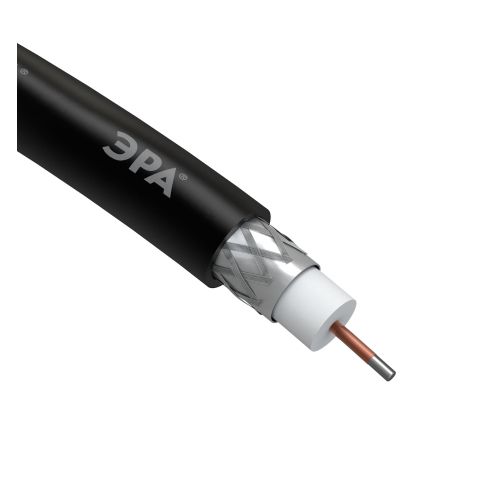 Кабель коаксиальный RG-6U CCS/(оплетка Al 64%) PE 75Ом черн. (уп.100м) RL-64-PE100 Simple Эра Б0044601