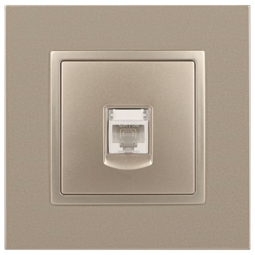 Розетка компьютерная 1-м Elegance 14-3107-04 RJ45 IP20 механизм шампань Эра Б0034305