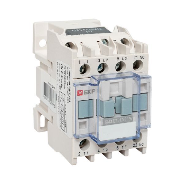 Контактор КМЭ-1 12А кат. 230В AC 1НЗ EKF ctr-s-12-220-nc