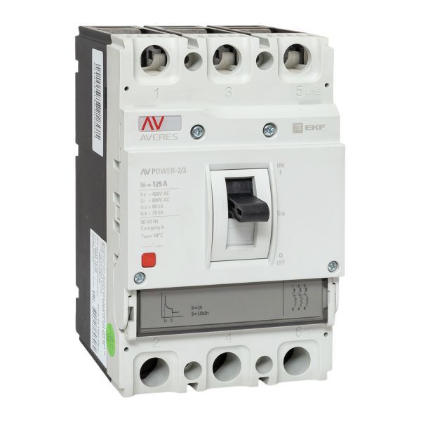 Выключатель автоматический 125А 80кА AV POWER-2/3 TR AVERES EKF mccb-23-125H-TR-av
