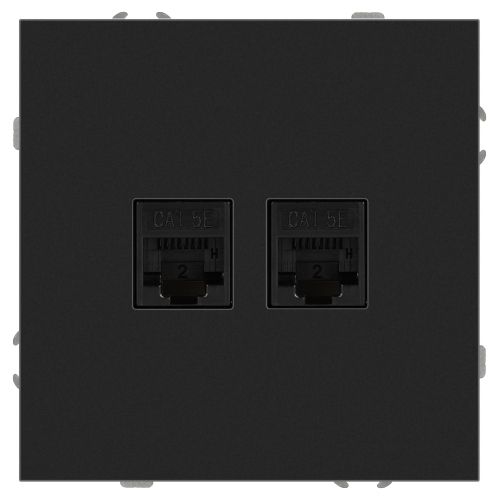 Розетка информационная 2-м СП Galaxy RJ45 16А IP20 250В антрацит 15-3108-05 Эра Б0070764
