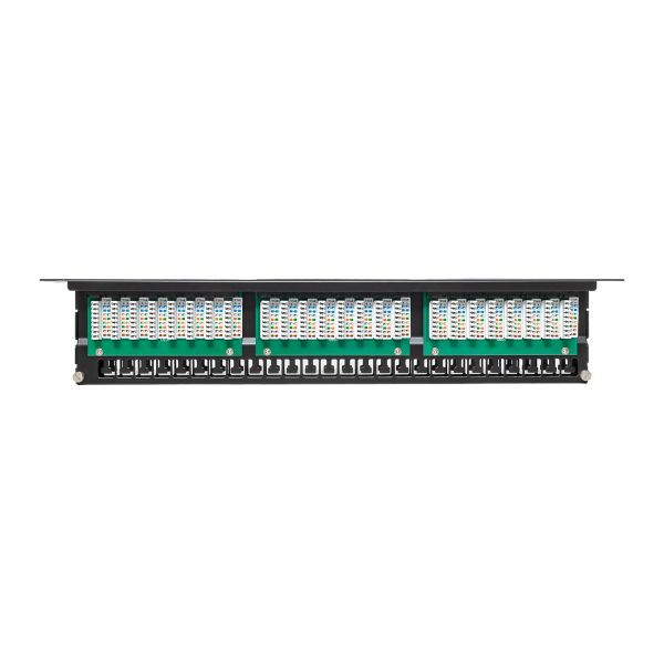Патч-панель высокой плотности 19дюйм кат.5E 1U неэкранир. UTP 48 портов RJ-45 Dual IDC с органайзером TERACOM PRO EKF TRP-PPNL-5EUTP-C1U48