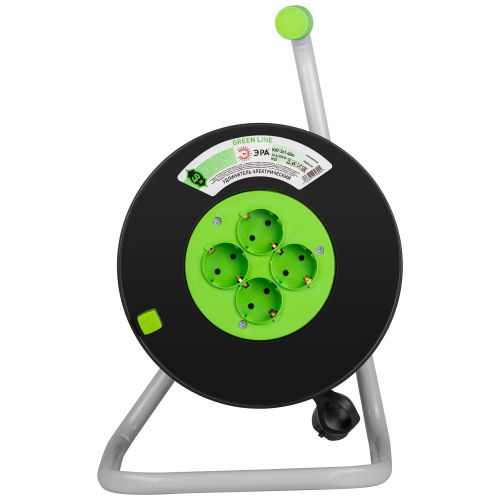 Удлинитель на пластик. катушке 4х40м с заземл. 10А IP20 GREEN LINE KAT-3x1-40m ПВС 3х1 Эра Б0065116