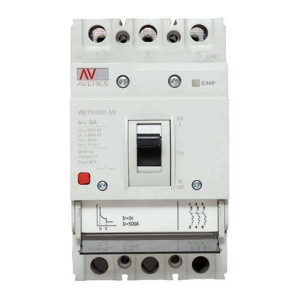 Выключатель автоматический 16А 80кА AV POWER-1/3 TR AVERES EKF mccb-13-16H-TR-av