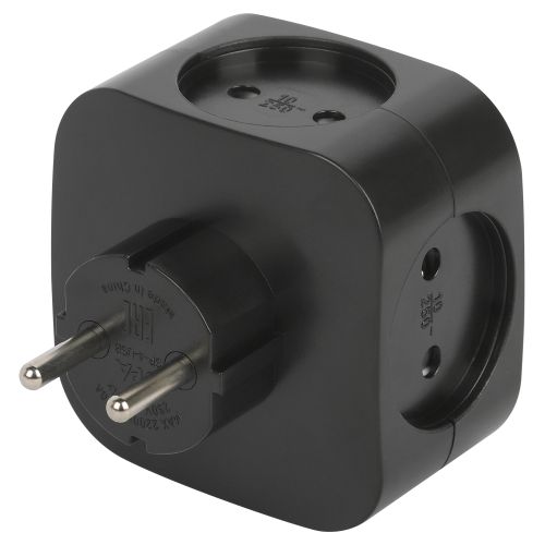 Разветвитель электрический SP-4-USB-B на 4 розетки 220В+ 2xUSB 2400мА без заземл 10А черн. Эра Б0049536